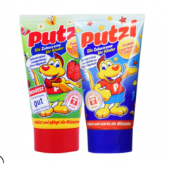 德国Putzi儿童可吞咽食牙膏 1-6岁水果味加钙 草莓味 50ml