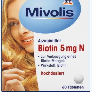 Mivolis  Biotin 5 mg N, Tabletten, 60 St  护发护甲 60粒